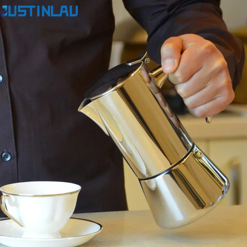 Camping Cooking Accessories - JUSTINLAU Moka Pots 200ml/300ml Coffee Pot
