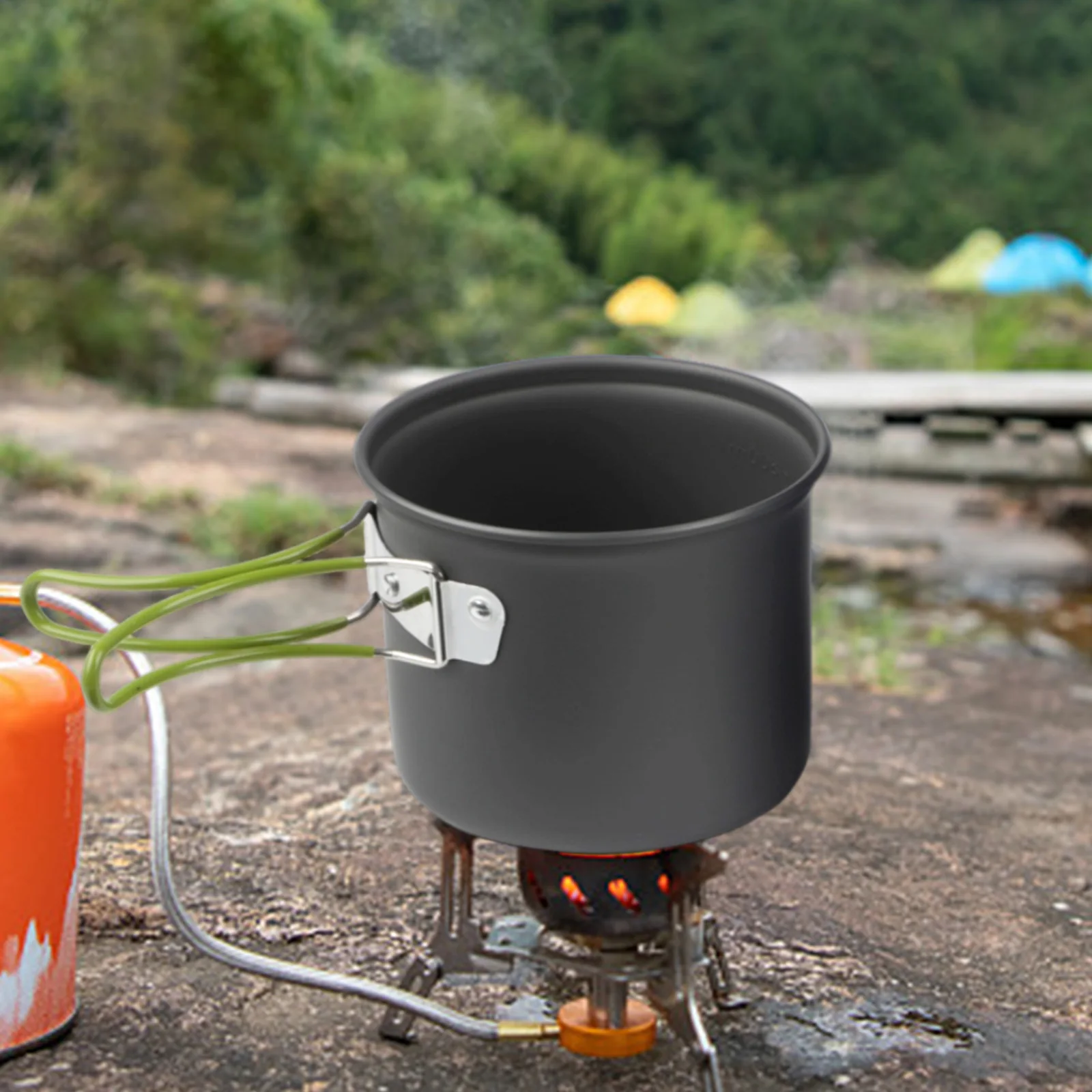 Camping Cooking Materials - Anodized Aluminum Cookware Camping Pot Set