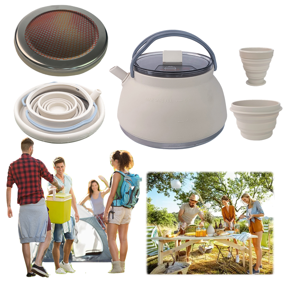 Outdoor Folding Silicone Kettl - Camping Cooking Hardware recension och pris