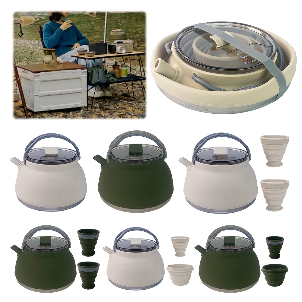 Outdoor Folding Silicone Kettl - Camping Cooking Hardware recension och pris