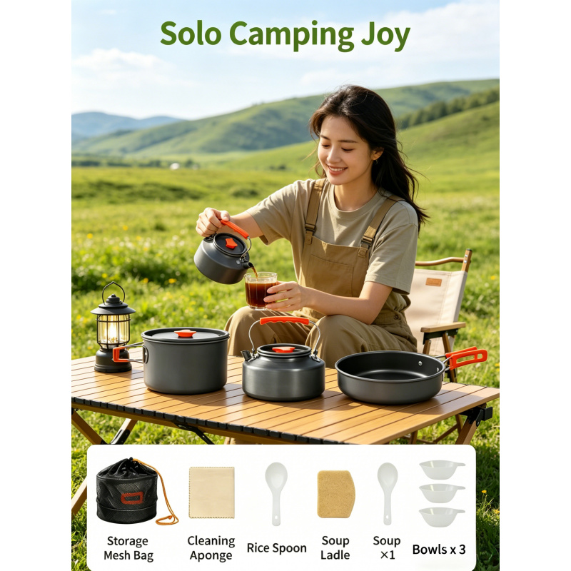 Camping Cookware Set – Outdoor - Camping Cooking Table With Storage recension och pris