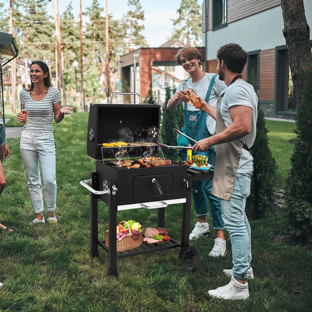 Portable Charcoal BBQ Grill wi - Camp Grill Portable Folding recension och pris