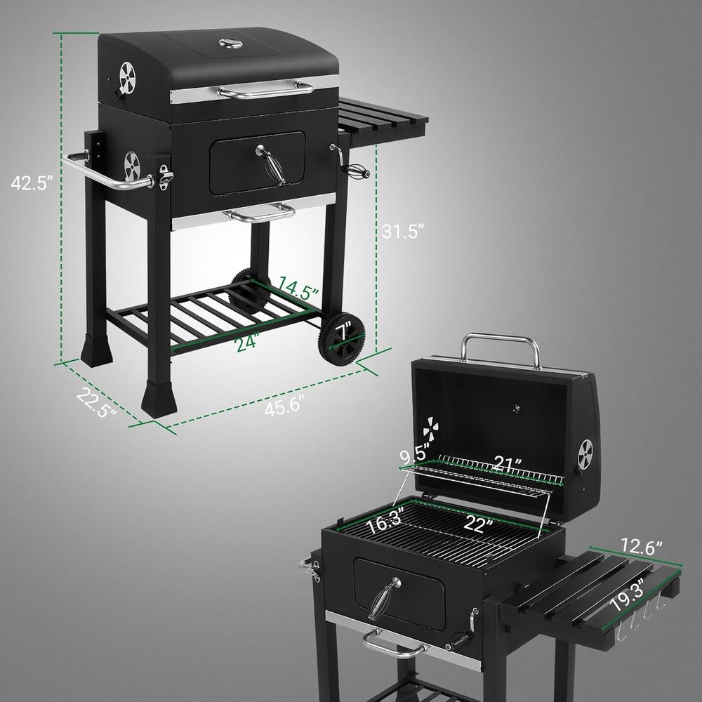 Portable Charcoal BBQ Grill wi - Camp Grill Portable Folding recension och pris