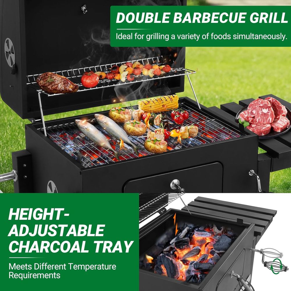 Portable Charcoal BBQ Grill wi - Camp Grill Portable Folding recension och pris