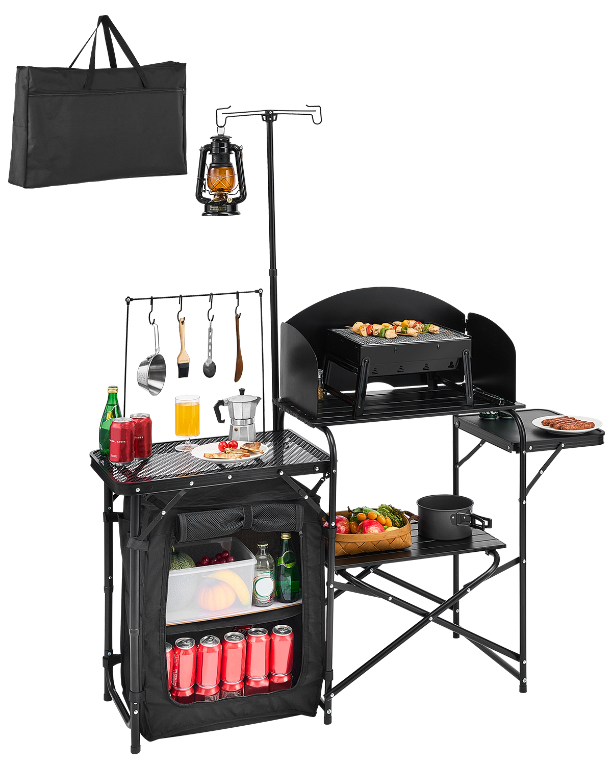 Folding Camping Table Outdoor  - Camping Cooking Table With Storage recension och pris