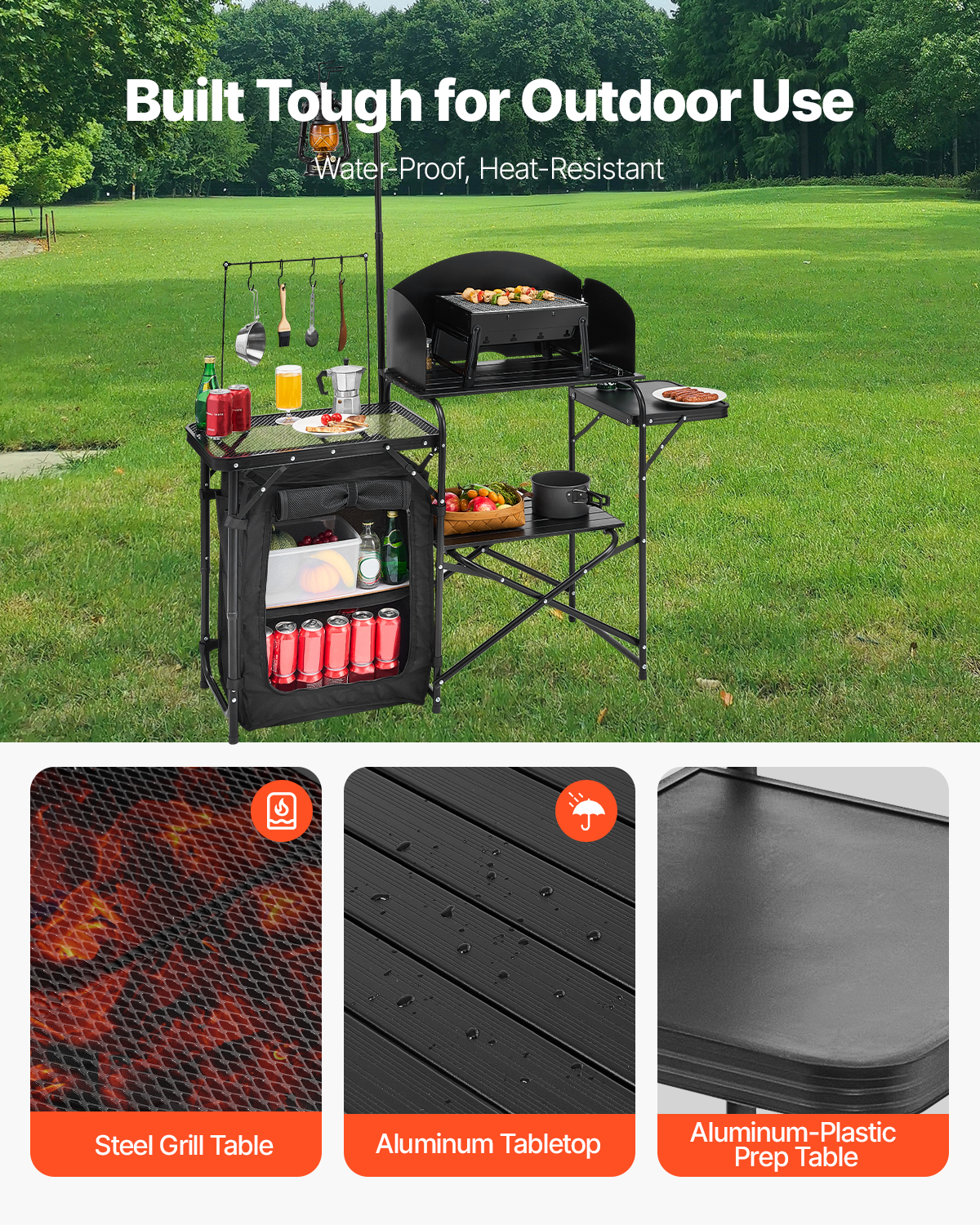 Folding Camping Table Outdoor  - Camping Cooking Table With Storage recension och pris