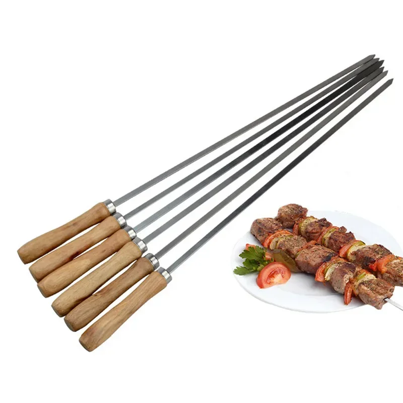 6Pcs 42cm Stainless Steel Flat - Camping Cooking Candle recension och pris
