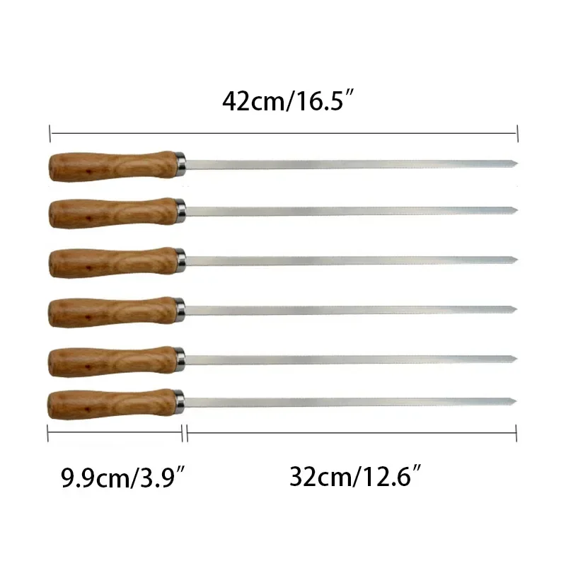 6Pcs 42cm Stainless Steel Flat - Camping Cooking Candle recension och pris