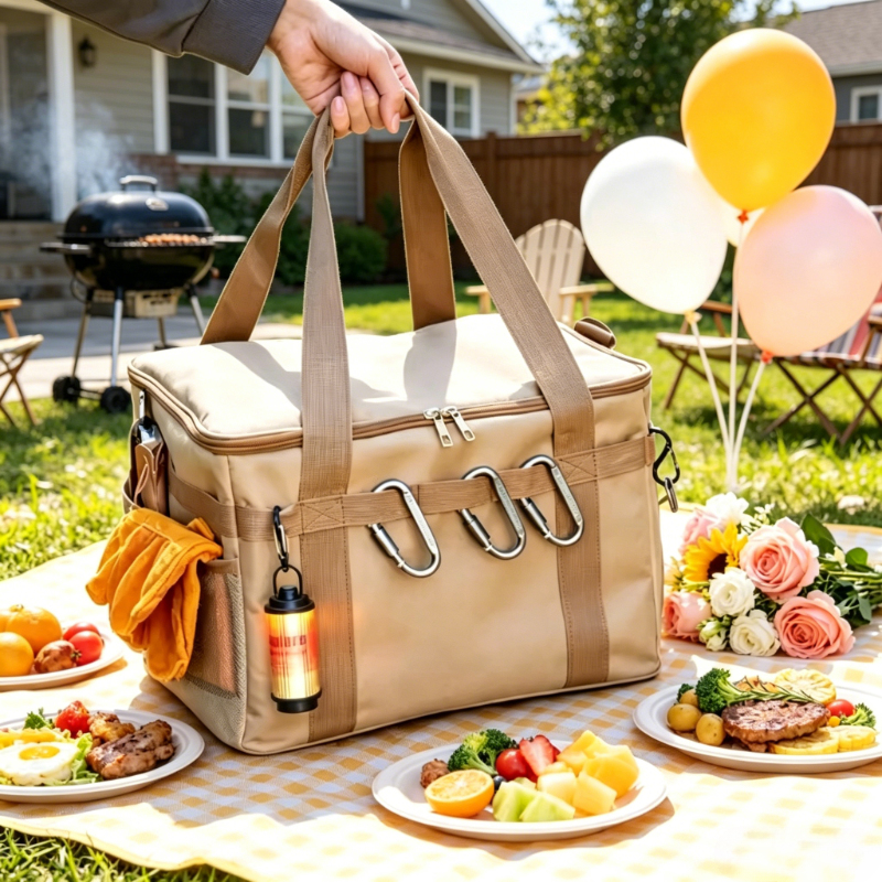 Foldable 30L Khaki Oxford Tact - Camping Cooking Table With Storage recension och pris