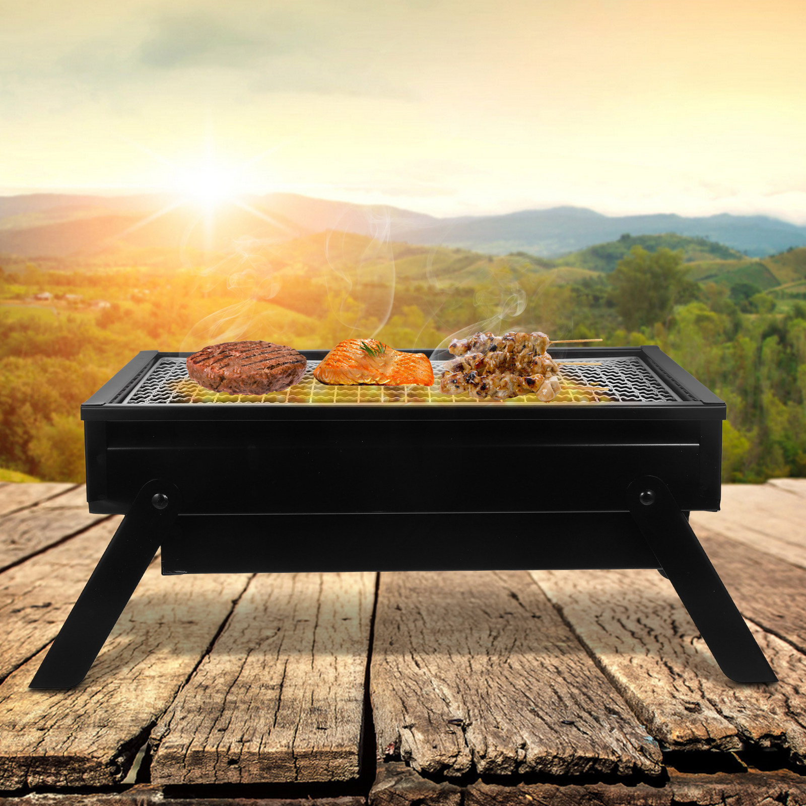 Portable Folding Charcoal Gril - Camp Grill Portable Folding recension och pris