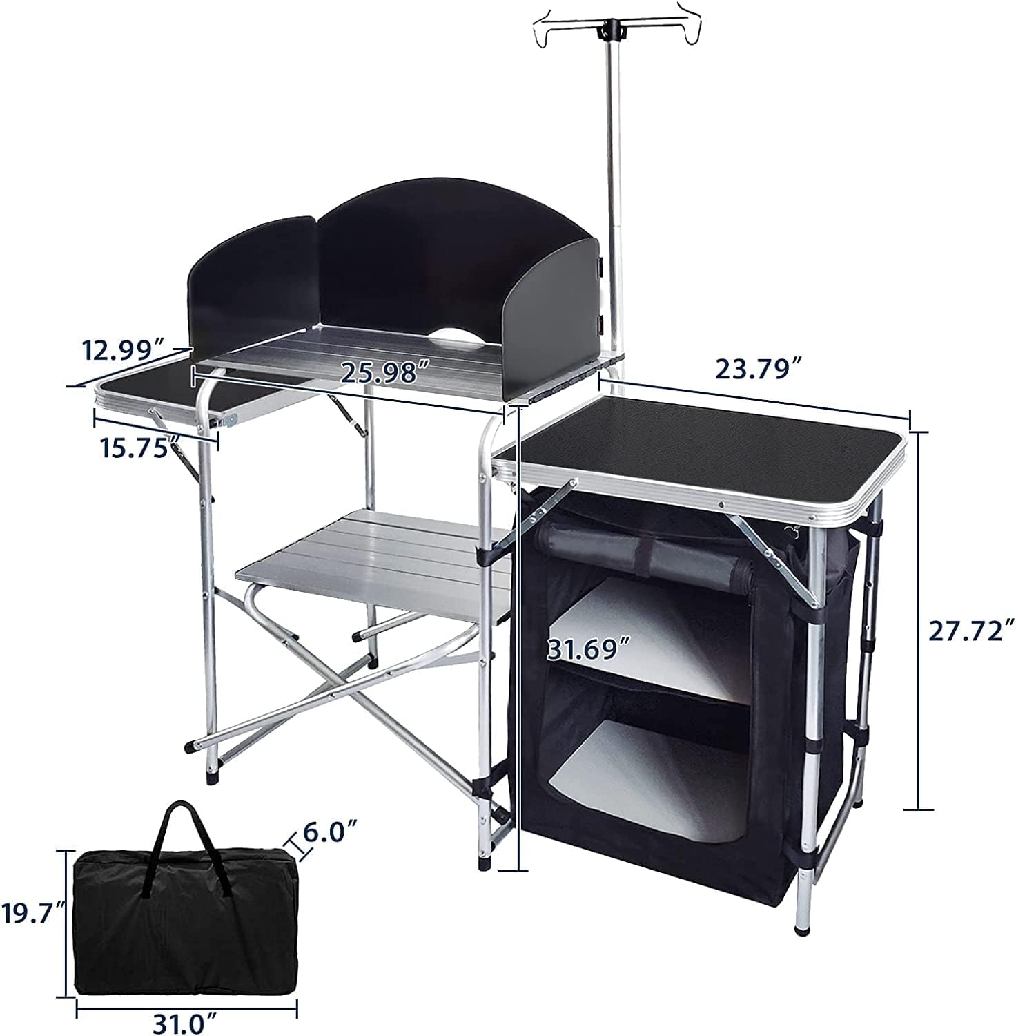 Folding Cooking Table Outdoor  - Camping Cooking Table With Storage recension och pris