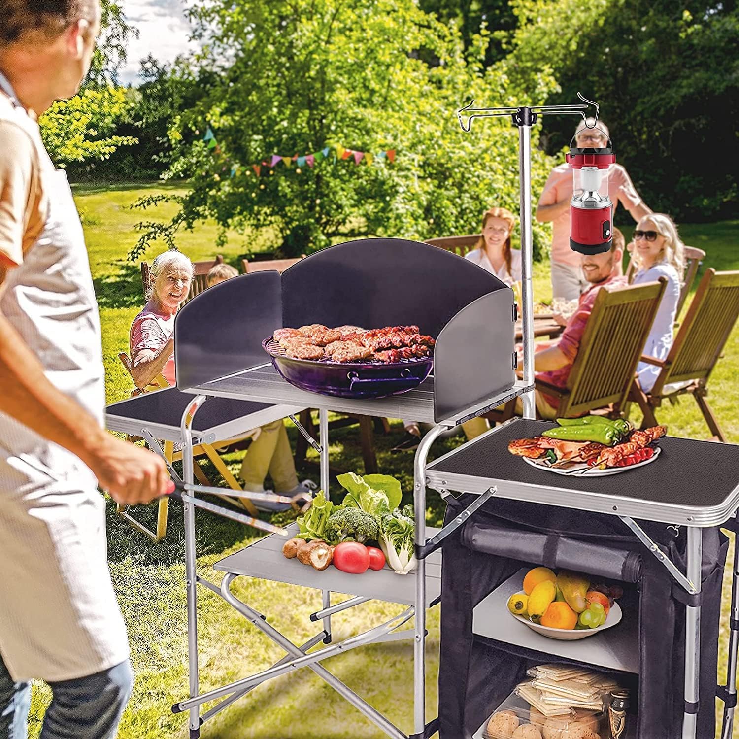 Folding Cooking Table Outdoor  - Camping Cooking Table With Storage recension och pris