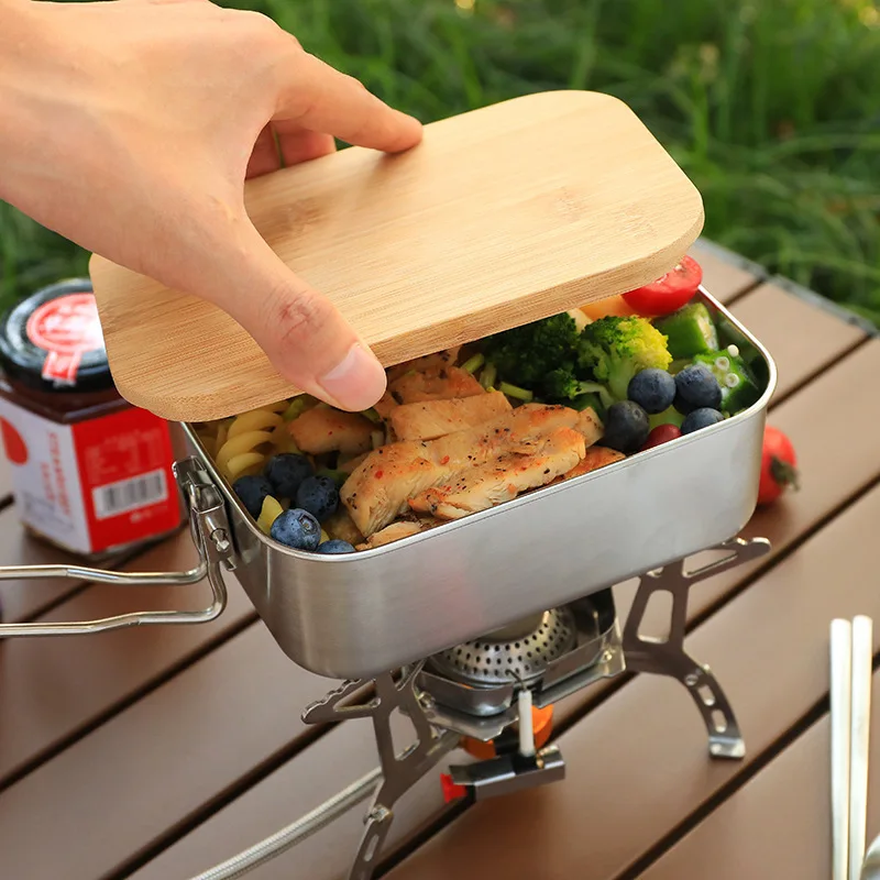 304 Stainless Steel Lunch Box  - Camping Cooking Container recension och pris