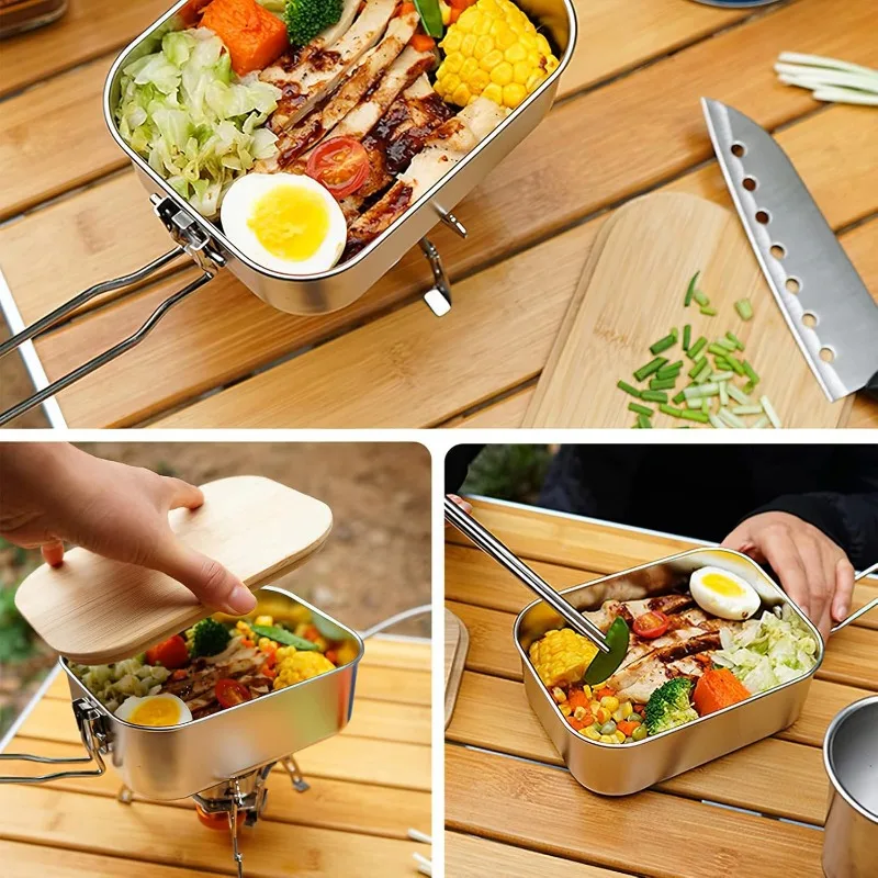304 Stainless Steel Lunch Box  - Camping Cooking Container recension och pris