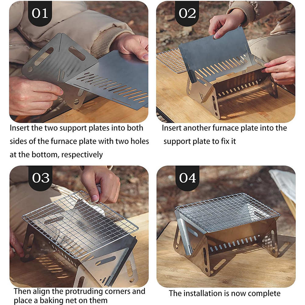 Camping Barbecue Stove with Gr - Camp Grill Portable Folding recension och pris