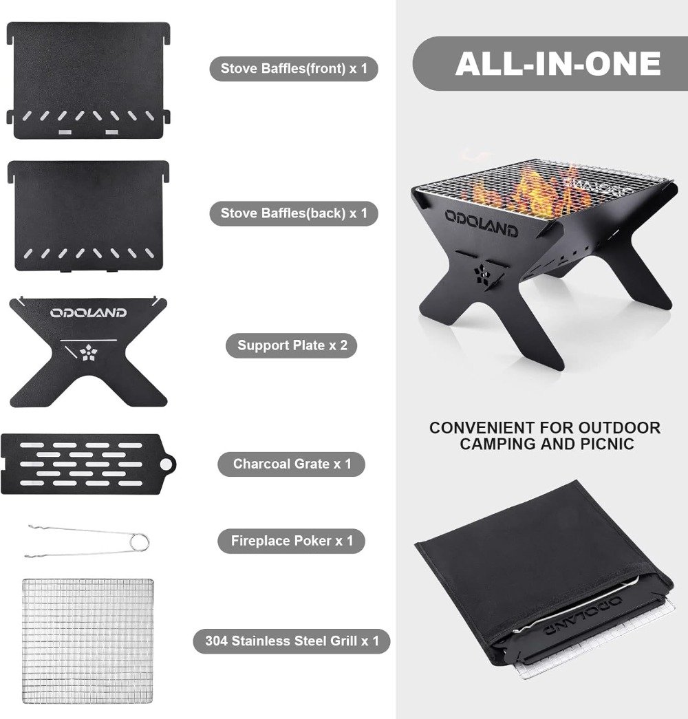 Portable Folding Charcoal Gril - Camp Grill Portable Folding recension och pris