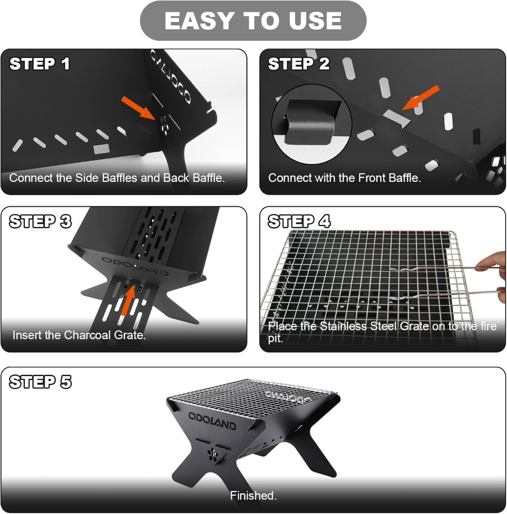 Portable Folding Charcoal Gril - Camp Grill Portable Folding recension och pris