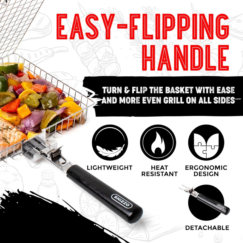 BBQ Grill Basket Set, Stainles - Camp Grill Portable Folding recension och pris