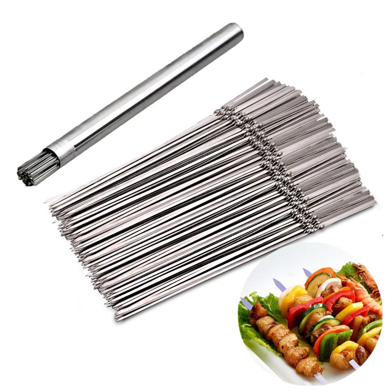 Stainless Steel Barbecue Skewe - Camping Cooking Candle recension och pris