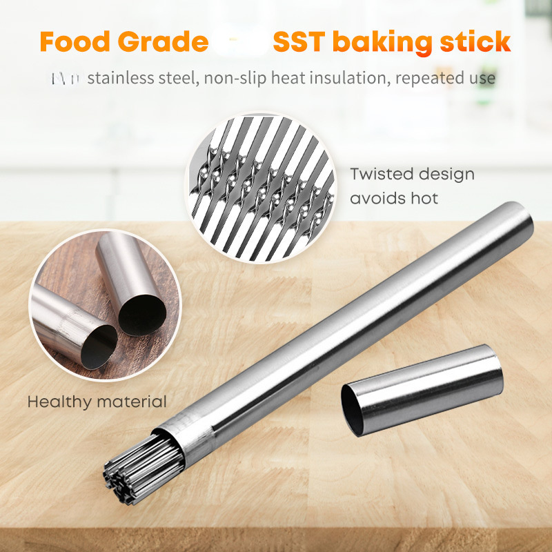Stainless Steel Barbecue Skewe - Camping Cooking Candle recension och pris