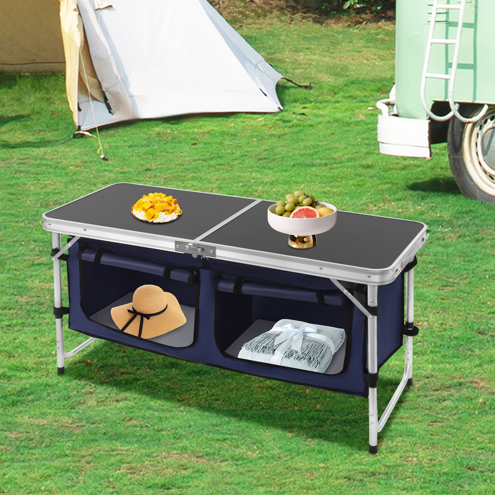 Camping Folding Table Cooking  - Camping Cooking Table With Storage recension och pris