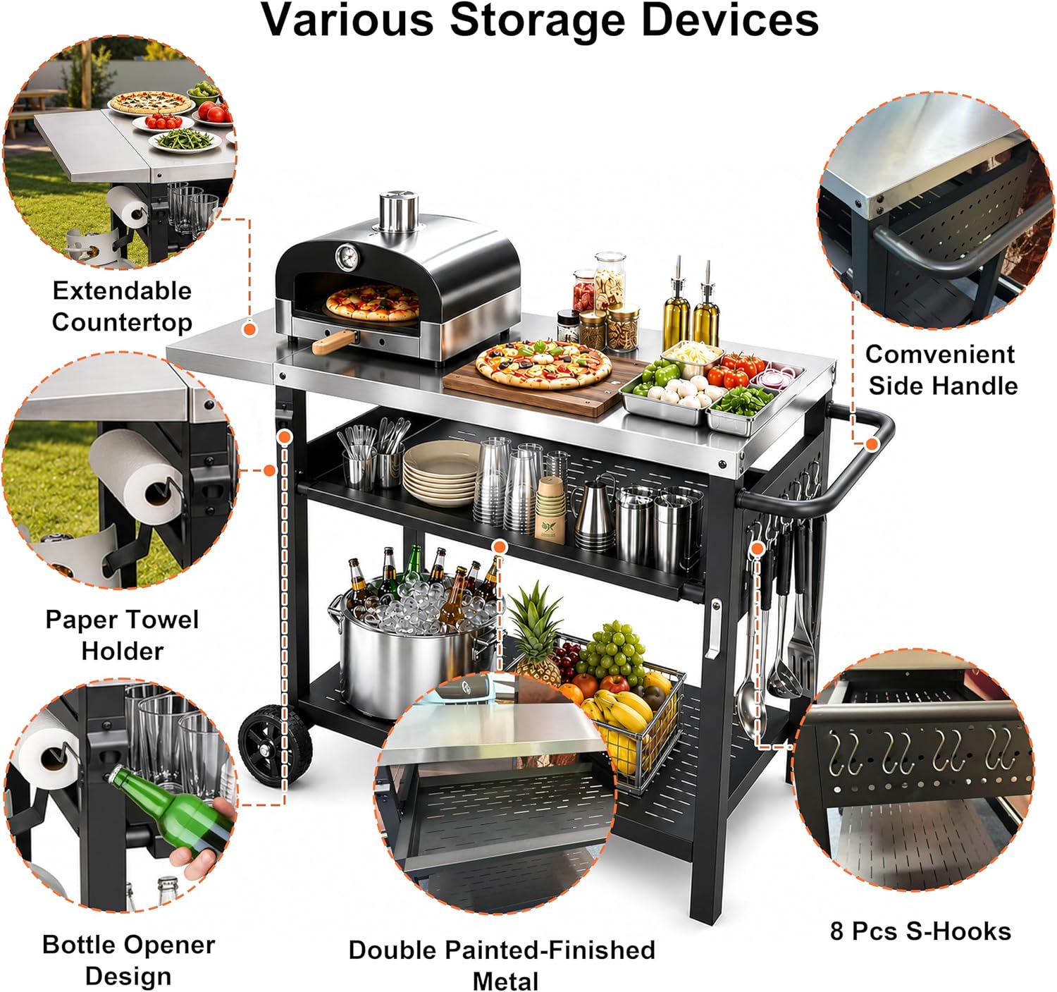 Stainless Steel Outdoor Grill  - Camping Cooking Table With Storage recension och pris