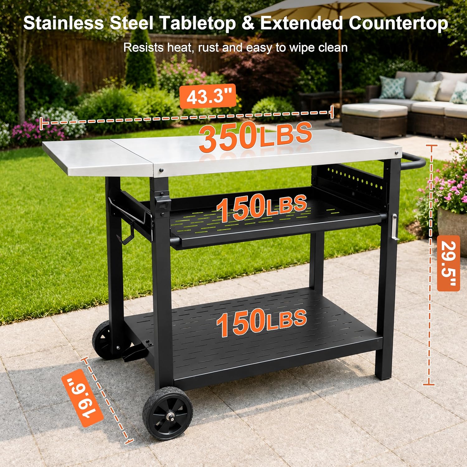 Stainless Steel Outdoor Grill  - Camping Cooking Table With Storage recension och pris