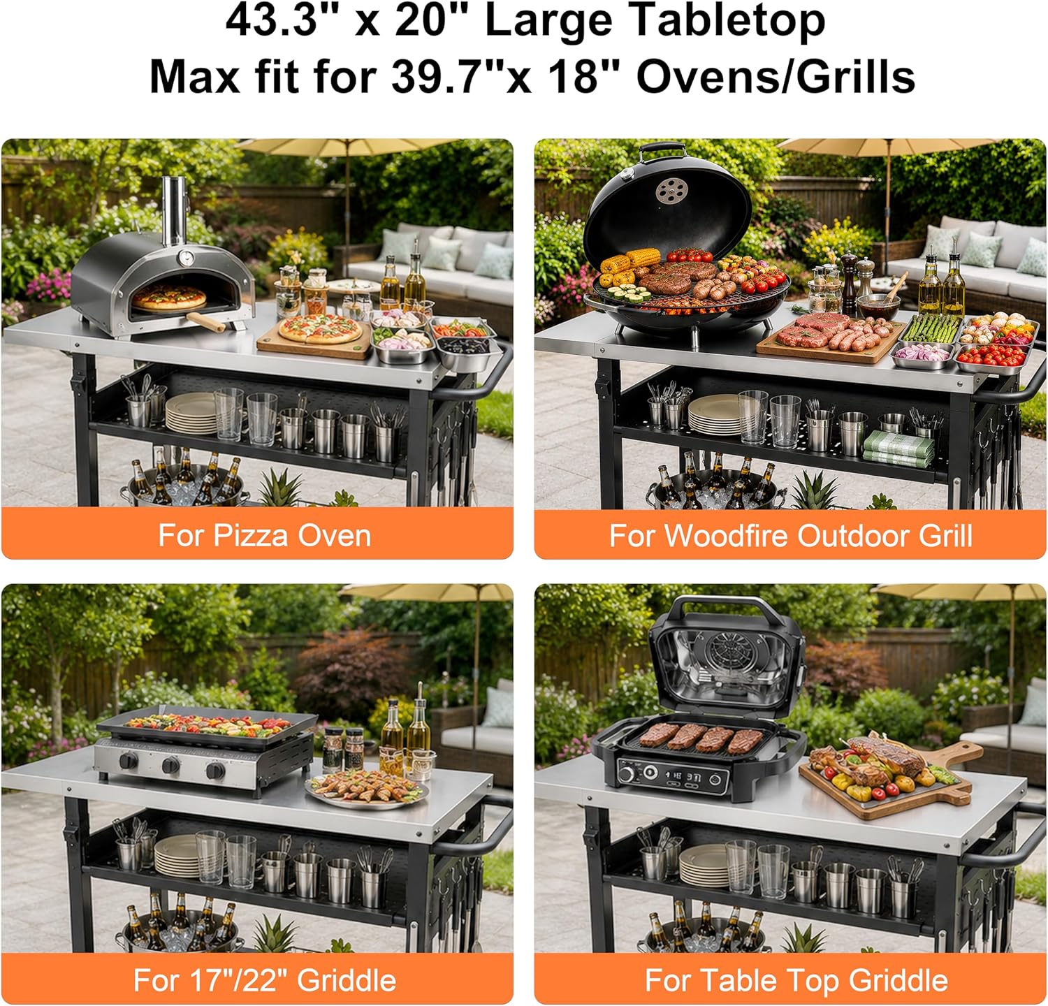 Stainless Steel Outdoor Grill  - Camping Cooking Table With Storage recension och pris