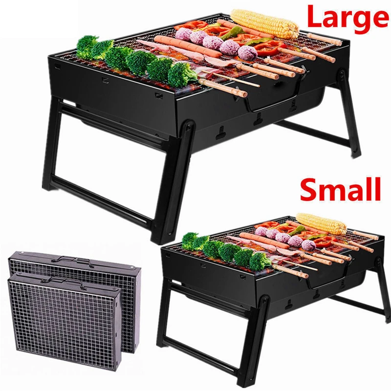 Black BBQ Grill Folding Portab - Camp Grill Portable Folding recension och pris