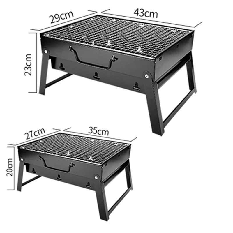 Black BBQ Grill Folding Portab - Camp Grill Portable Folding recension och pris