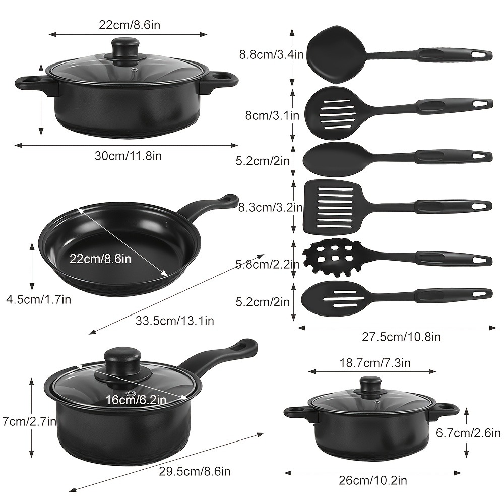 13PCS Nonstick Cookware Set Ca - Camping Cooking Candle recension och pris