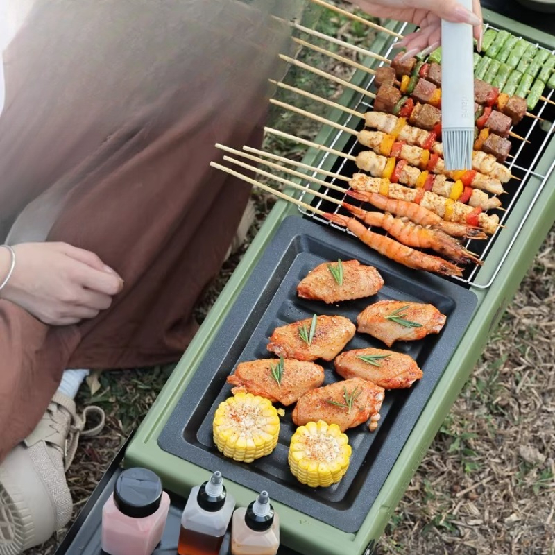 1 Set Outdoor BBQ Grill Foldin - Camp Grill Portable Folding recension och pris