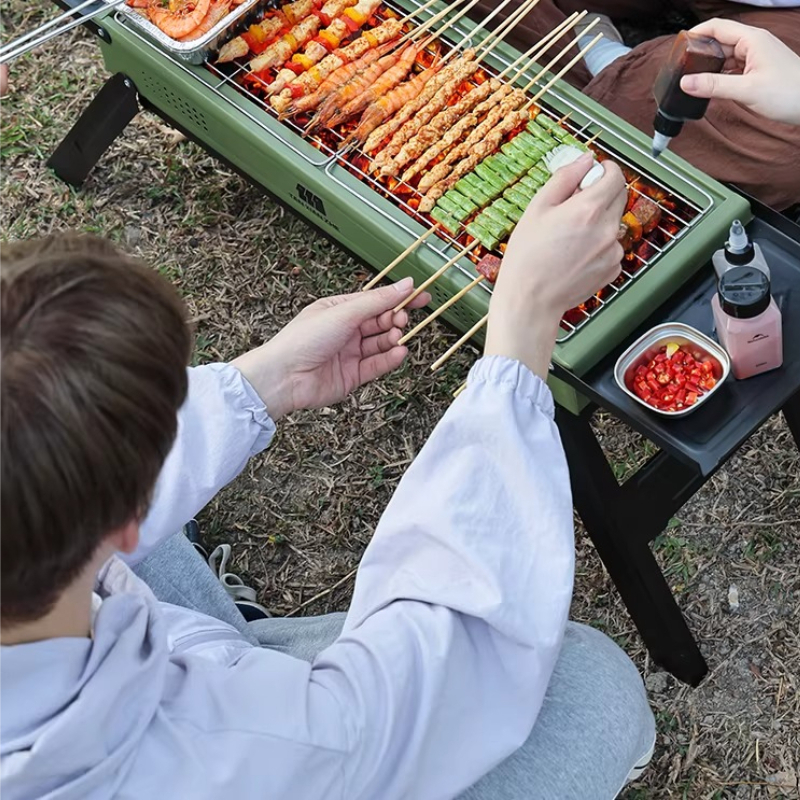1 Set Outdoor BBQ Grill Foldin - Camp Grill Portable Folding recension och pris