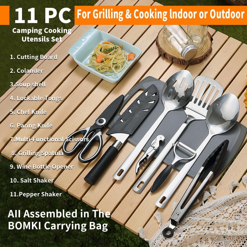 Camping Cooking Utensil Set 10 - Camping Cooking Utensils Kit recension och pris