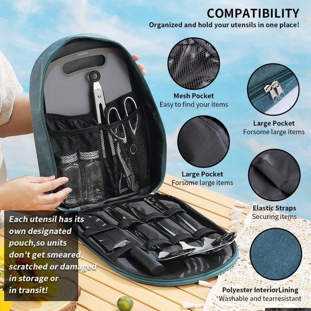 Camping Cooking Utensil Set 10 - Camping Cooking Utensils Kit recension och pris