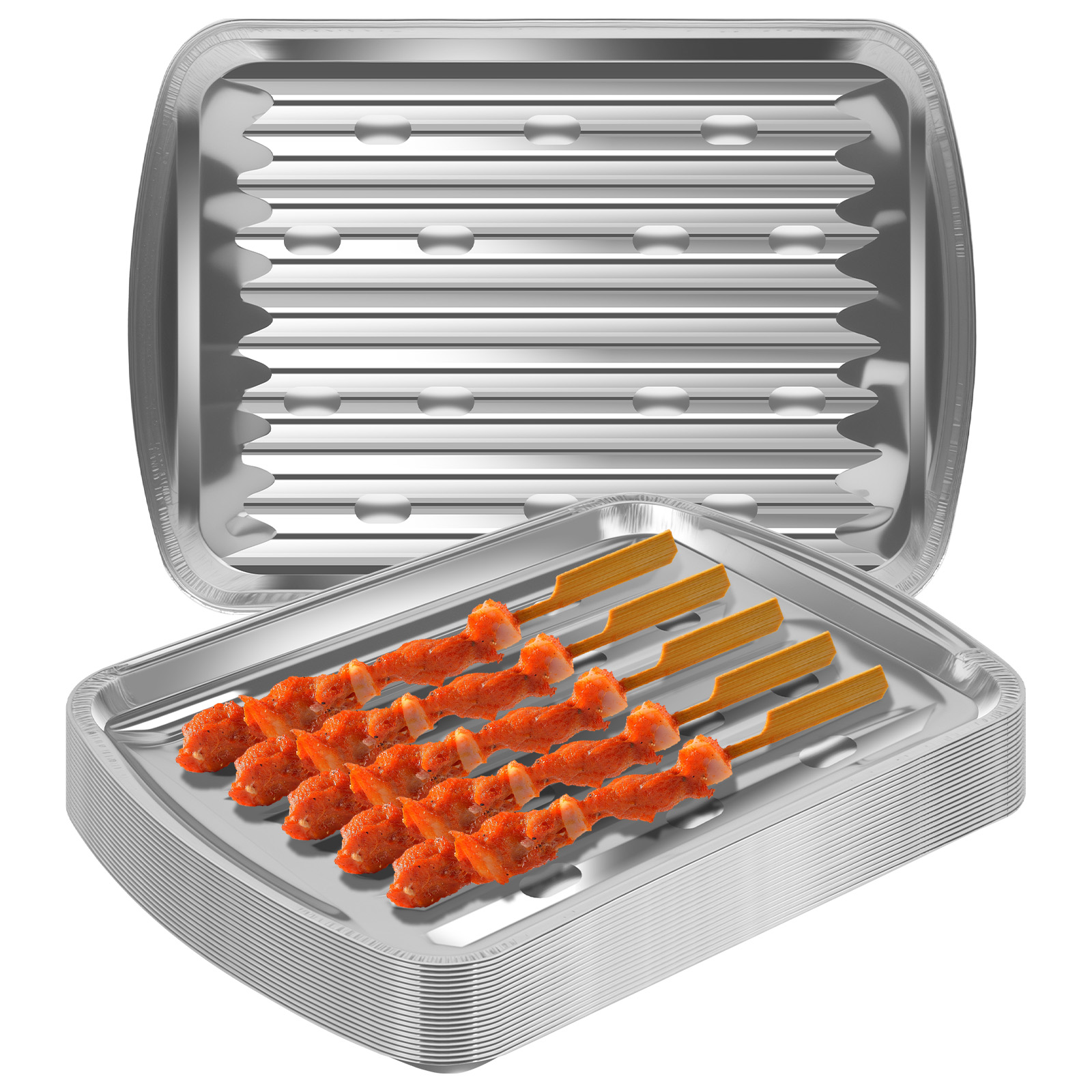 Aluminum Foil Trays Non-Stick  - Camping Cooking Kitchen recension och pris
