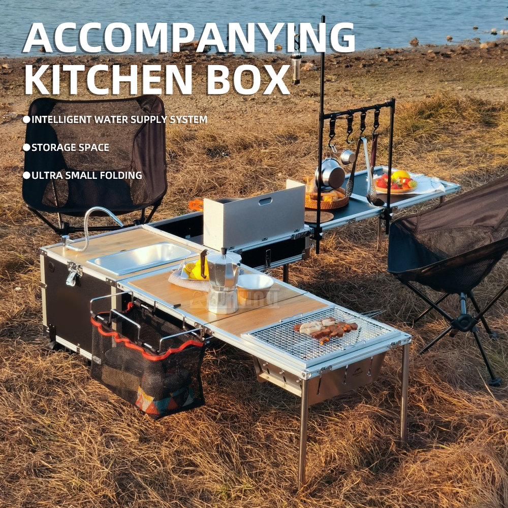 Outdoor movable kitchen Cookin - Camping Cooking Table With Storage recension och pris