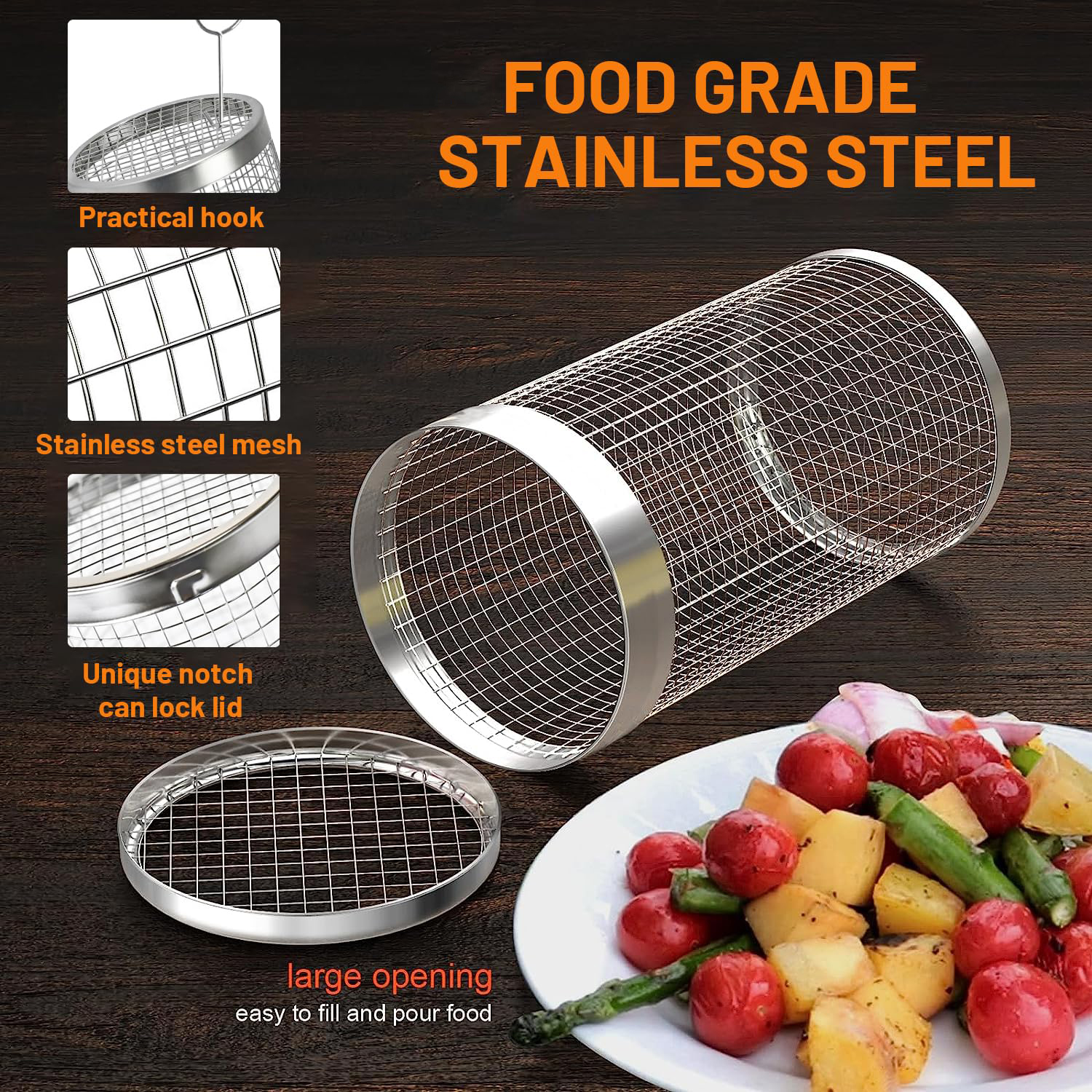 2 Pieces Rolling Grilling Bask - Camping Cooking Candle recension och pris