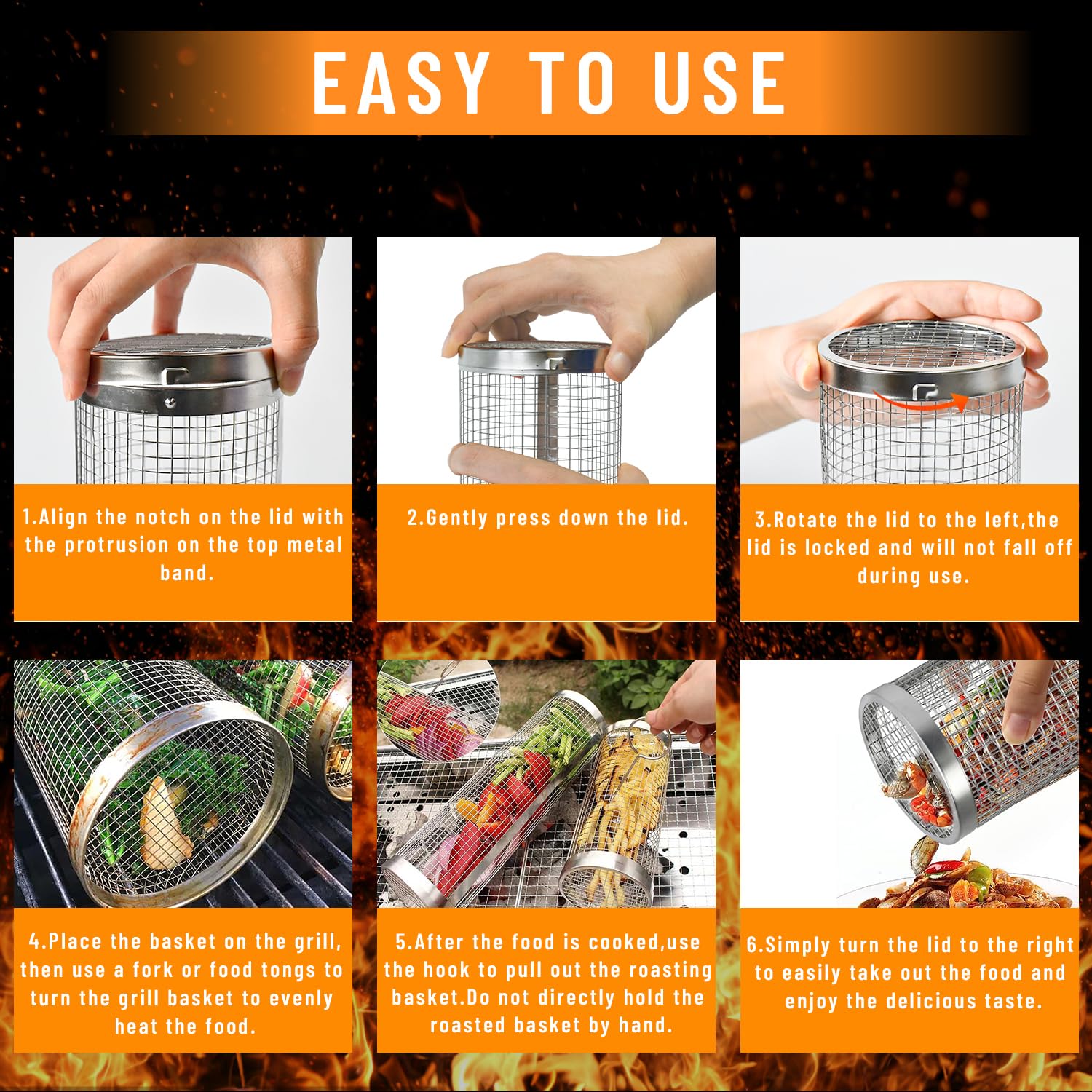2 Pieces Rolling Grilling Bask - Camping Cooking Candle recension och pris