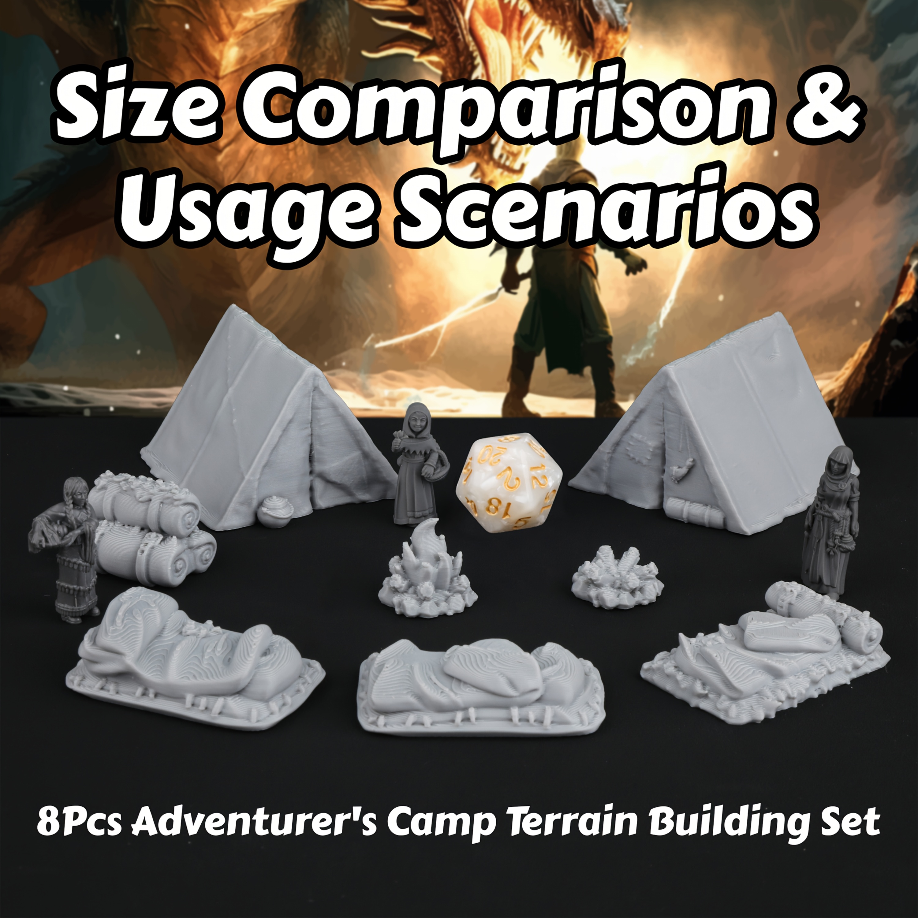 8pcs RPG Adventurer's Camp Min - Camping Cooking Utensils Kit recension och pris