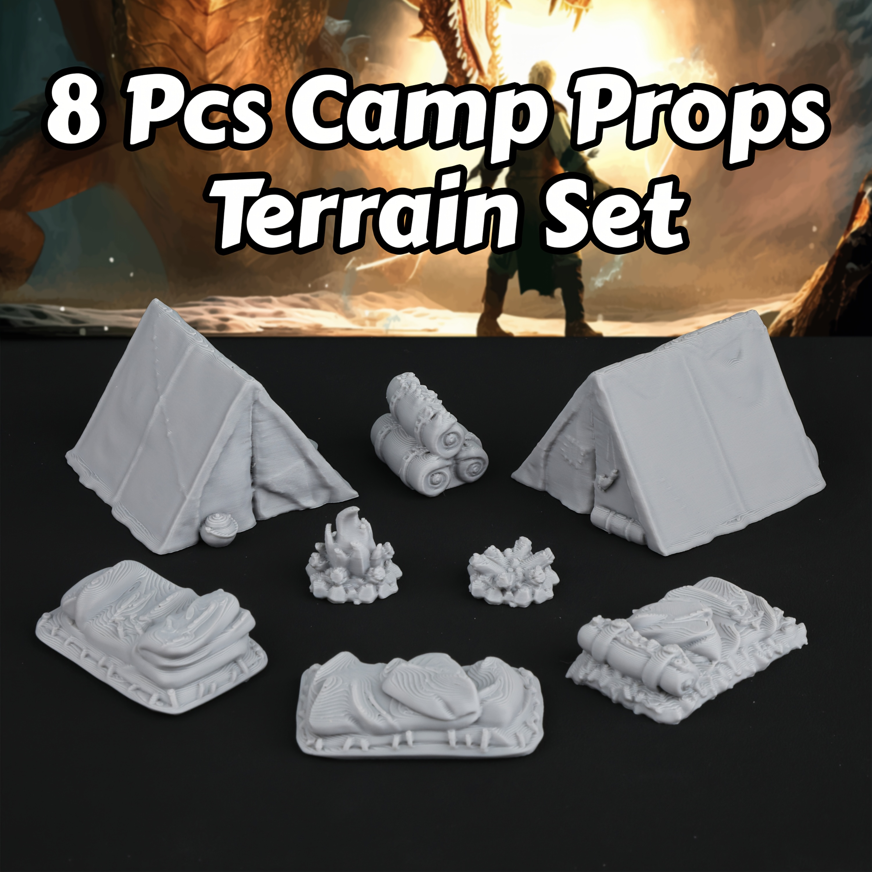 8pcs RPG Adventurer's Camp Min - Camping Cooking Utensils Kit recension och pris